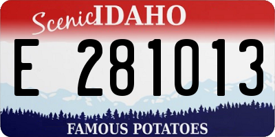 ID license plate E281013