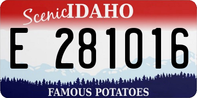 ID license plate E281016