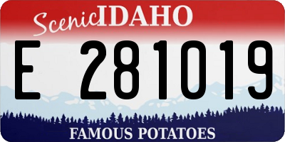 ID license plate E281019