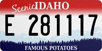 ID license plate E281117