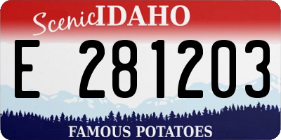 ID license plate E281203