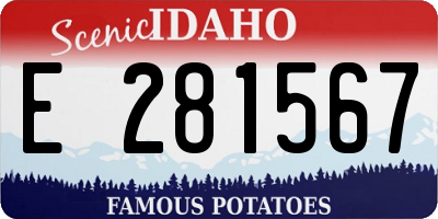 ID license plate E281567