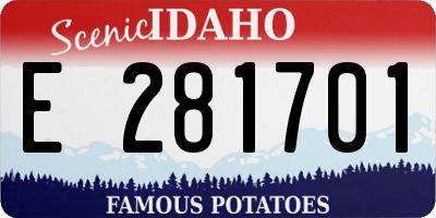 ID license plate E281701