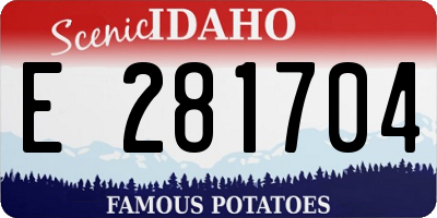 ID license plate E281704
