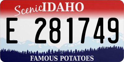 ID license plate E281749