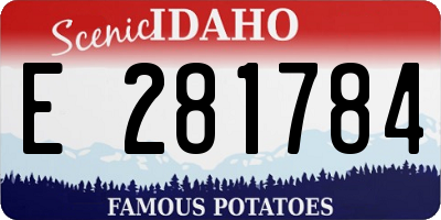 ID license plate E281784