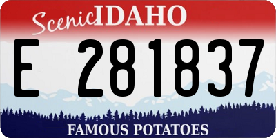 ID license plate E281837