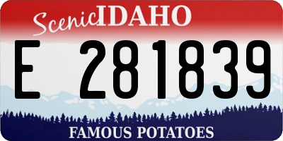 ID license plate E281839
