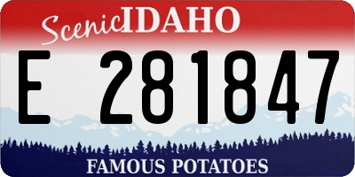 ID license plate E281847
