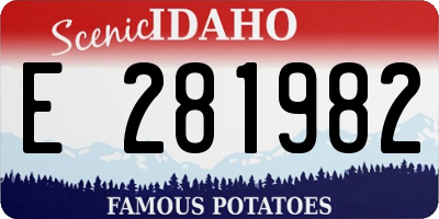 ID license plate E281982