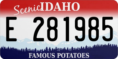 ID license plate E281985