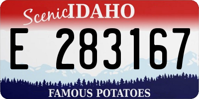 ID license plate E283167
