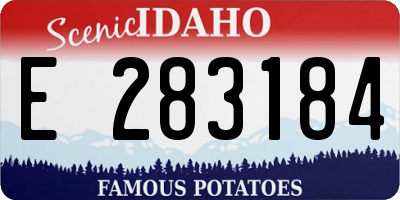 ID license plate E283184