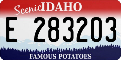 ID license plate E283203