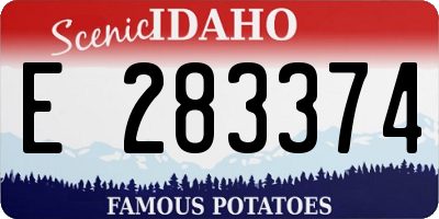 ID license plate E283374