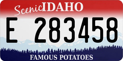 ID license plate E283458