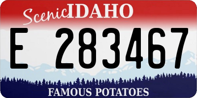 ID license plate E283467