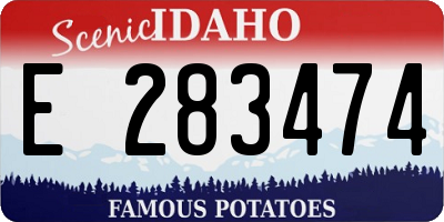 ID license plate E283474