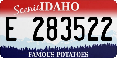 ID license plate E283522