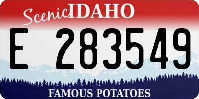 ID license plate E283549