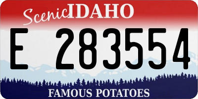 ID license plate E283554