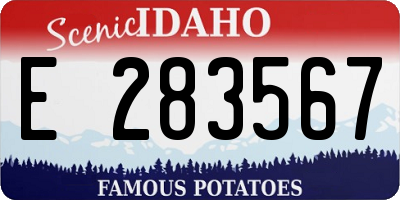 ID license plate E283567