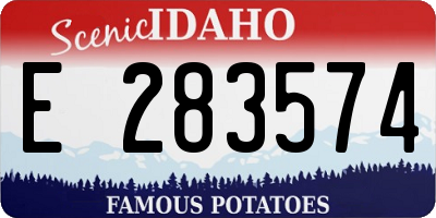 ID license plate E283574