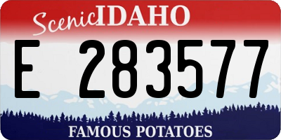 ID license plate E283577
