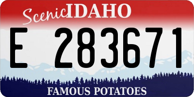 ID license plate E283671
