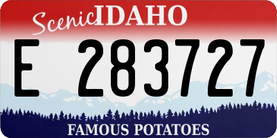ID license plate E283727
