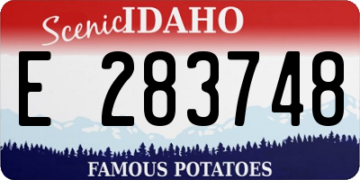 ID license plate E283748