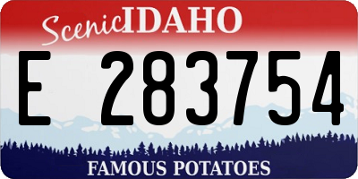 ID license plate E283754