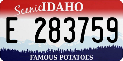 ID license plate E283759