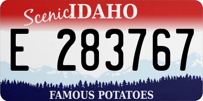 ID license plate E283767