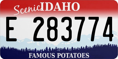 ID license plate E283774