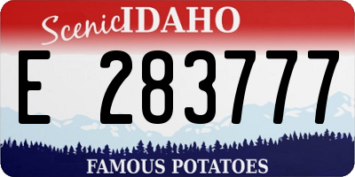 ID license plate E283777