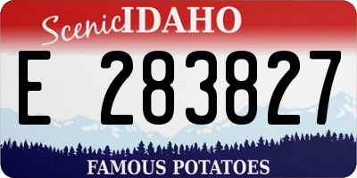 ID license plate E283827