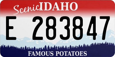 ID license plate E283847