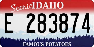 ID license plate E283874