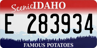 ID license plate E283934