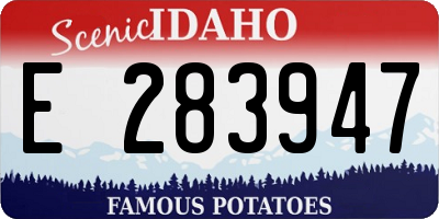 ID license plate E283947