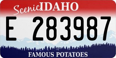 ID license plate E283987