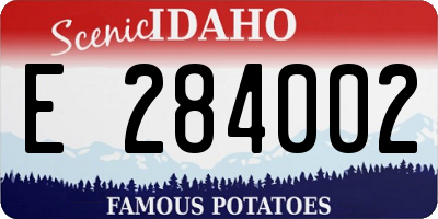 ID license plate E284002