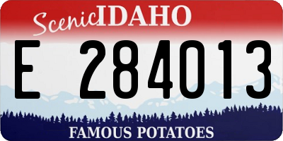 ID license plate E284013
