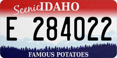 ID license plate E284022