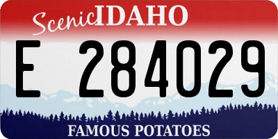 ID license plate E284029