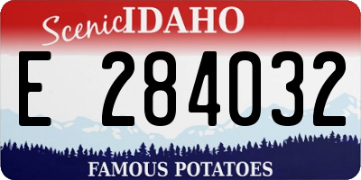 ID license plate E284032