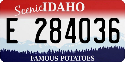 ID license plate E284036