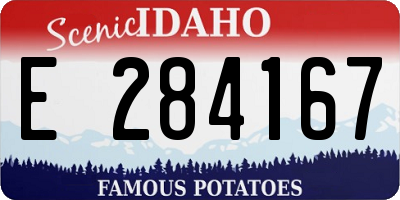 ID license plate E284167