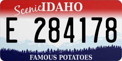 ID license plate E284178